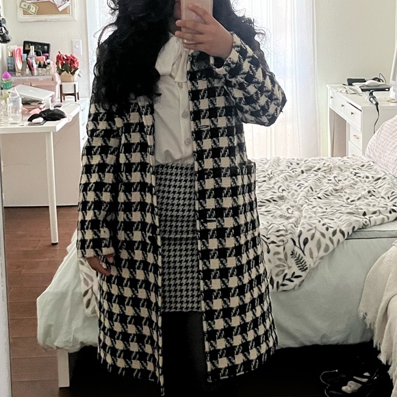 Jones New York Houndstooth print jacket coat size M - Picture 2 of 2